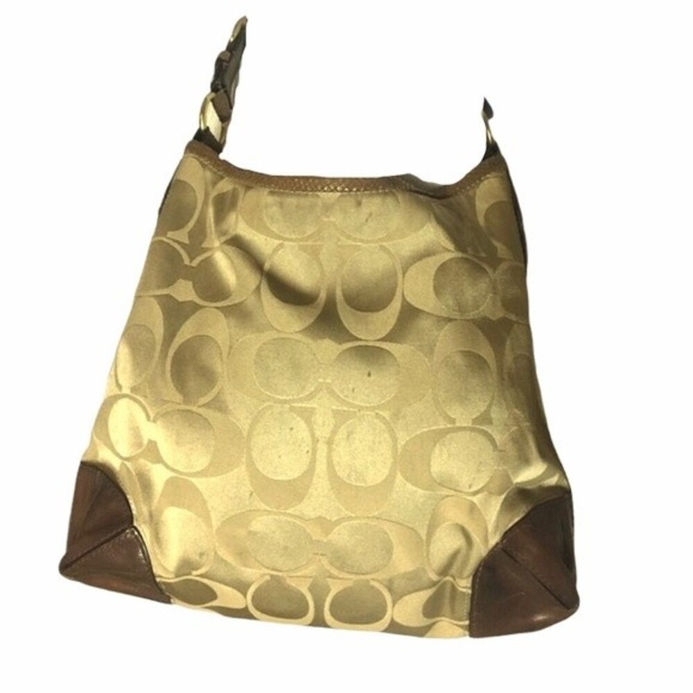 COACH Logo Shoulder Hobo Purse Leather Poc… - Picture 1 of 7